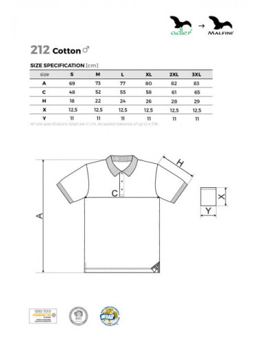 Koszulka polo męska cotton 212 zieleń trawy Adler Malfini