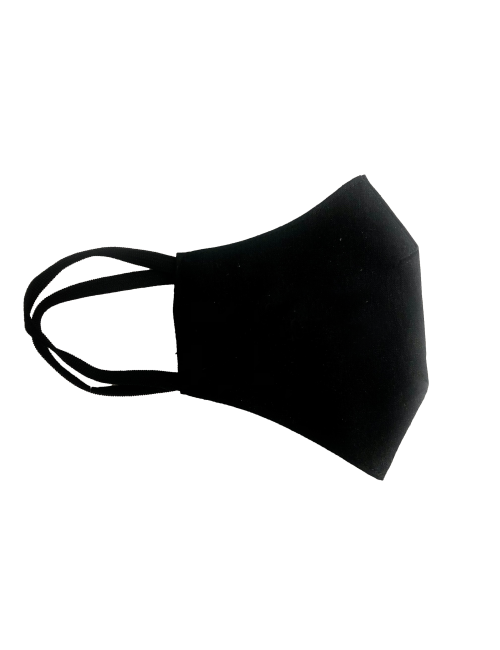 Protective Mask Black profiled mask with the company logo DTG printing