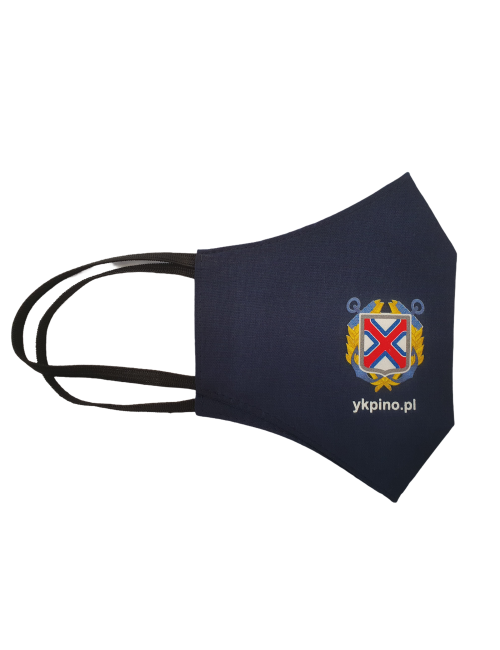 Mask Cotton profiled mask with logo, Polish blue cotton
