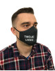 Cotton mask with a graphite logo, full color printing, silkscreen embroidery