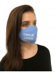 Women`s blue cotton profiled mask with your logo full color mask