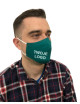 Cotton fabric mask profiled with print, green mask