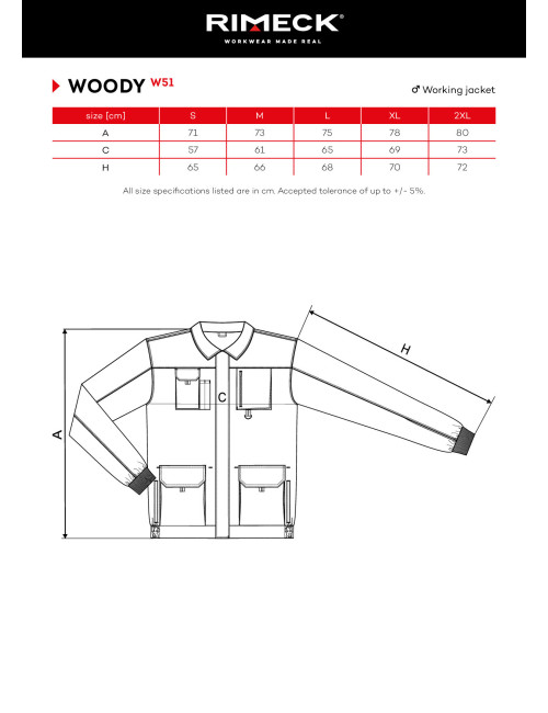 Kurtka robocze męska woody w51 granatowy Adler Rimeck