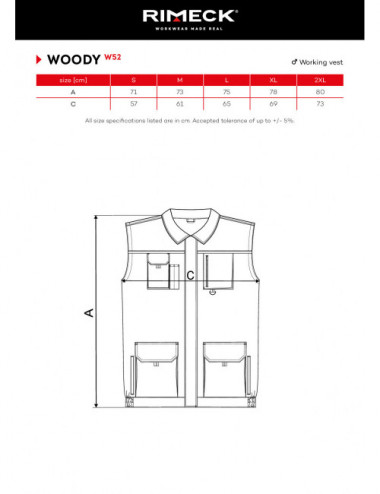 Men`s work vest woody w52 navy blue Adler Rimeck