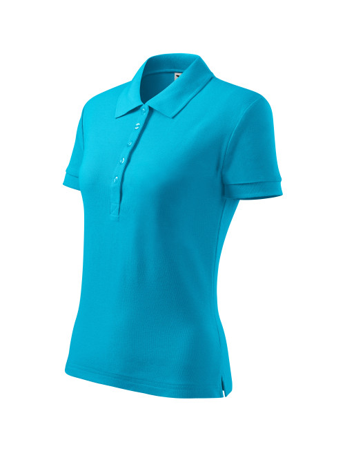 Ladies polo shirt cotton heavy 216 turquoise Adler Malfini