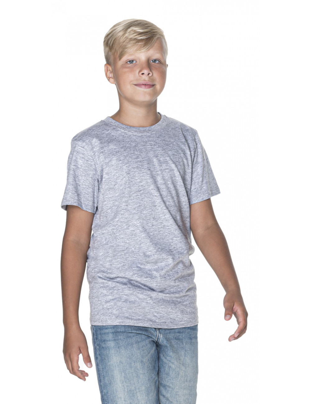 Koszulka dziecięca 209 jasny szary melanż Geffer