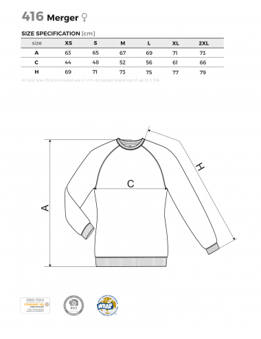 Women`s sweatshirt merger 416 almond melange Adler Malfini