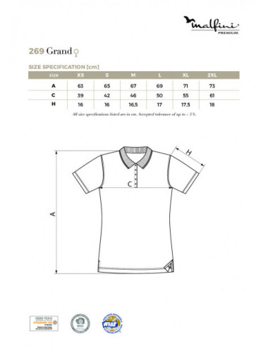 Ladies polo shirt grand 269 silver gray Adler Malfinipremium