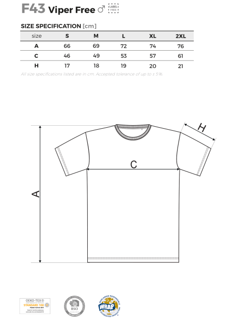 Men`s t-shirt viper free f43 yellow Adler Malfini