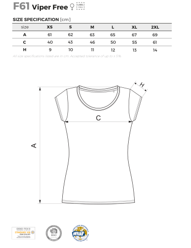 Women`s t-shirt viper free f61 cornflower blue Adler Malfini