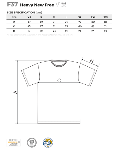 Koszulka unisex heavy new free f37 biały Adler Malfini