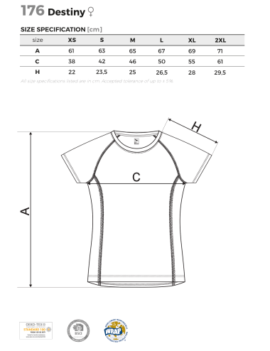 Women`s t-shirt destiny 176 neon mandarine Adler Malfini