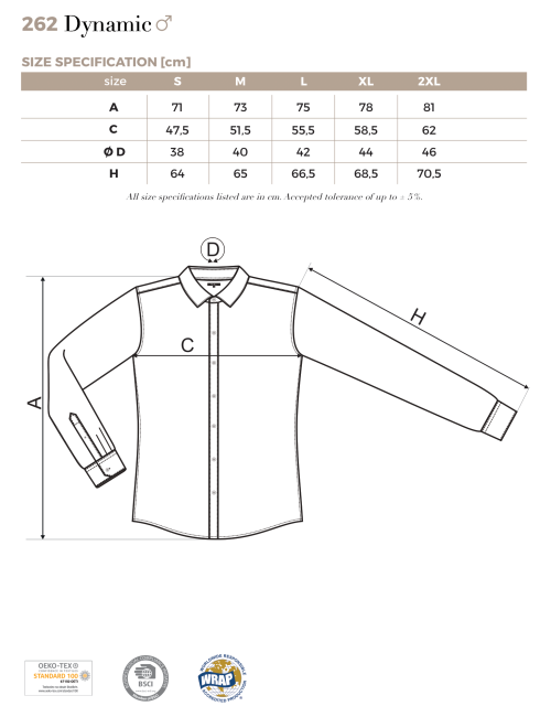 Adler MALFINIPREMIUM Dynamic 262 men`s shirt white embroidery logo print