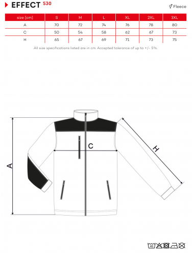 Ciepła sportowa bluza polar unisex effect 530 czarna Rimeck