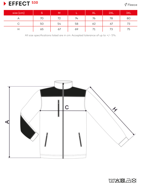 Warmes Unisex-Fleece-Sweatshirt Effect 530 RIMECK mit militärischer Stickerei