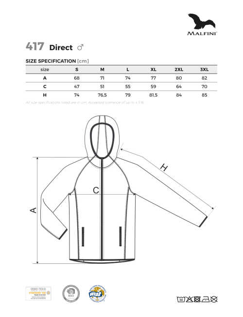 Dünnes Herren-Fleece mit Kapuze, perfekt für den Sport Direct 418 mit Stickerei
