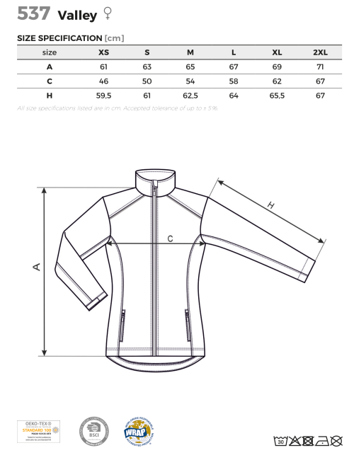 Adler MALFINI Softshell kurtka damska Valley 537 granatowy nadruk
