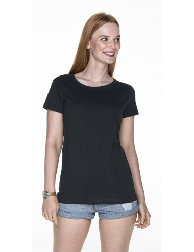 Schweres Damen-T-Shirt für Damen, schwarz, ohne Etikett von Promostars