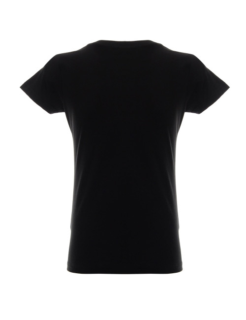 Promostars LADIES` HEAVY Damen T-SHIRT SCHWARZ OHNE LABEL-Logo-Stickerei