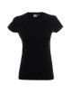 Promostars LADIES` HEAVY Damen T-SHIRT SCHWARZ OHNE LABEL-Logo-Stickerei