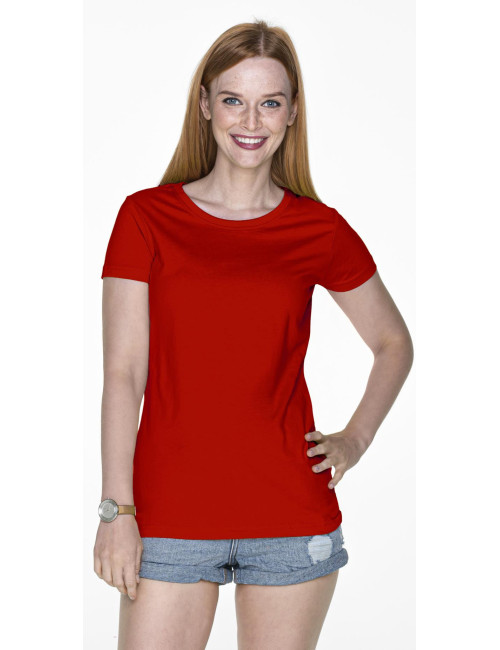 Promostars LADIES` HEAVY T-SHIRT Women`s RED logo print embroidery