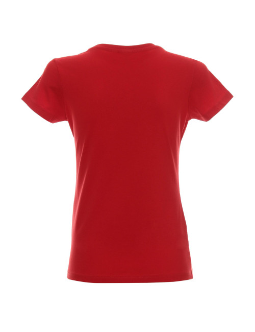 Promostars LADIES` HEAVY T-SHIRT, ROT, Logodruck, Stickerei