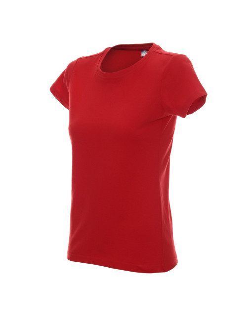 Promostars LADIES` HEAVY T-SHIRT, ROT, Logodruck, Stickerei