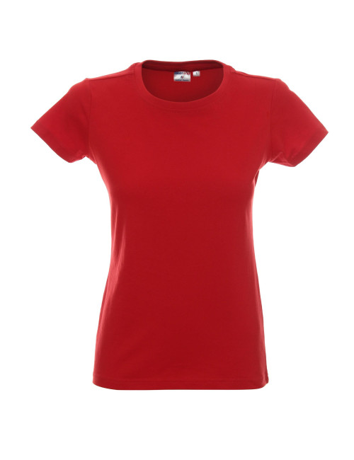 Promostars LADIES` HEAVY T-SHIRT, ROT, Logodruck, Stickerei