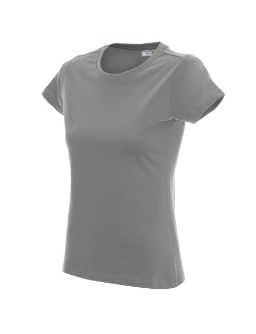 Promostars LADIES` HEAVY T-SHIRT Women`s LIGHT GRAY silkscreen embroidery