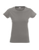 Promostars LADIES` HEAVY Damen-T-SHIRT, HELLGRAU, Stickerei, Siebdruck