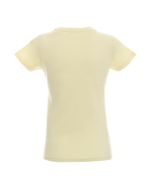 Promostars LADIES` HEAVY T-SHIRT Women`s LIGHT YELLOW company logo embroidery