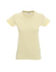 Promostars LADIES` HEAVY T-SHIRT Women`s LIGHT YELLOW company logo embroidery