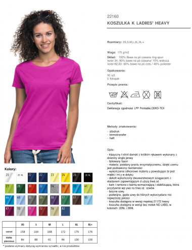Ladies` heavy t-shirt women`s pink Promostars
