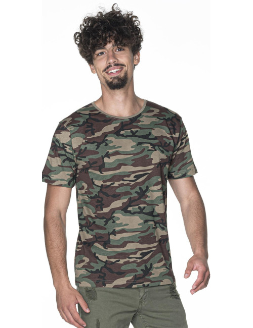 Promostars CAMO Men`s T-SHIRT DARK CAMO printed embroidery logo screen printing