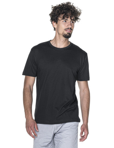 Promostars SCHWERES HERREN-T-SHIRT 170 cm SCHWARZ OHNE TAG-Logo-Stickerei