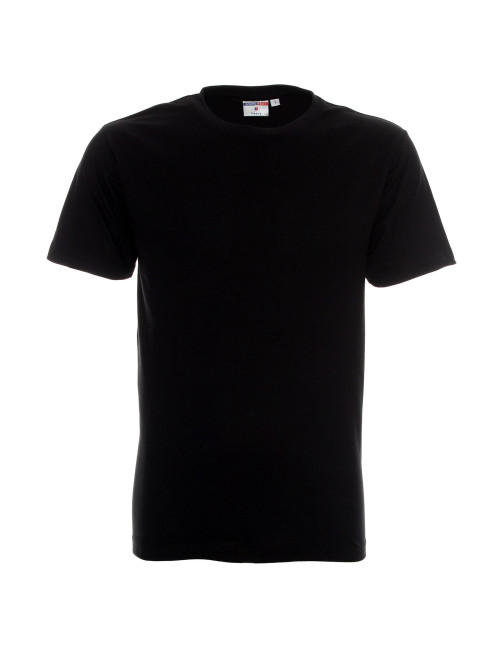Promostars SCHWERES HERREN-T-SHIRT 170 cm SCHWARZ OHNE TAG-Logo-Stickerei