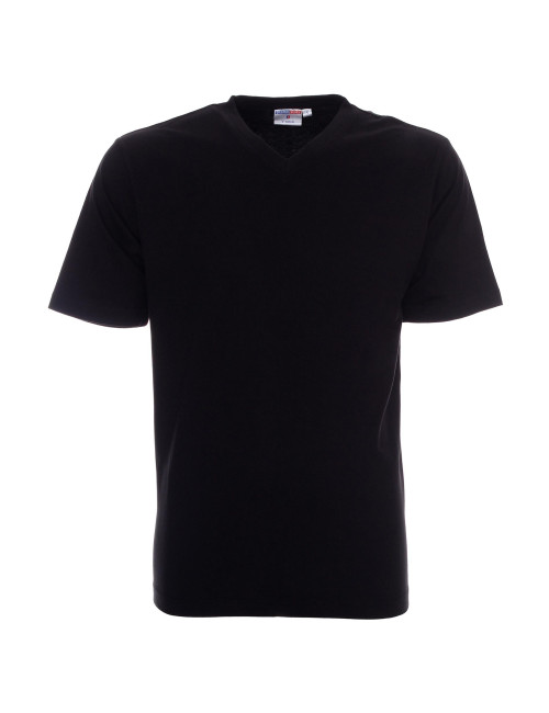 Promostars V-NECK Herren T-SHIRT SCHWARZ Aufdruck, Stickerei, Logo, Siebdruck