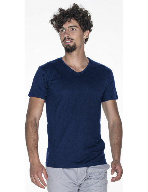 Herren-T-Shirt mit V-Ausschnitt, marineblau Promostars