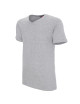 Promostars V-NECK KOSZULKA Męska JASNY SZARY MELANŻ sitodruk haft logo