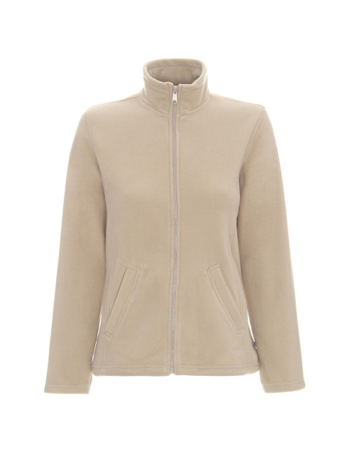 Promostars Women`s SWEATSHIRT LADIES` DOUBLE BEIGE embroidery silkscreen logo