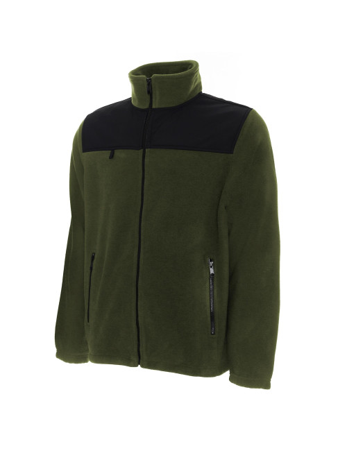 Promostars Herren SWEATSHIRT GUARD KHAKI/SCHWARZ Stickerei Siebdruck Logodruck