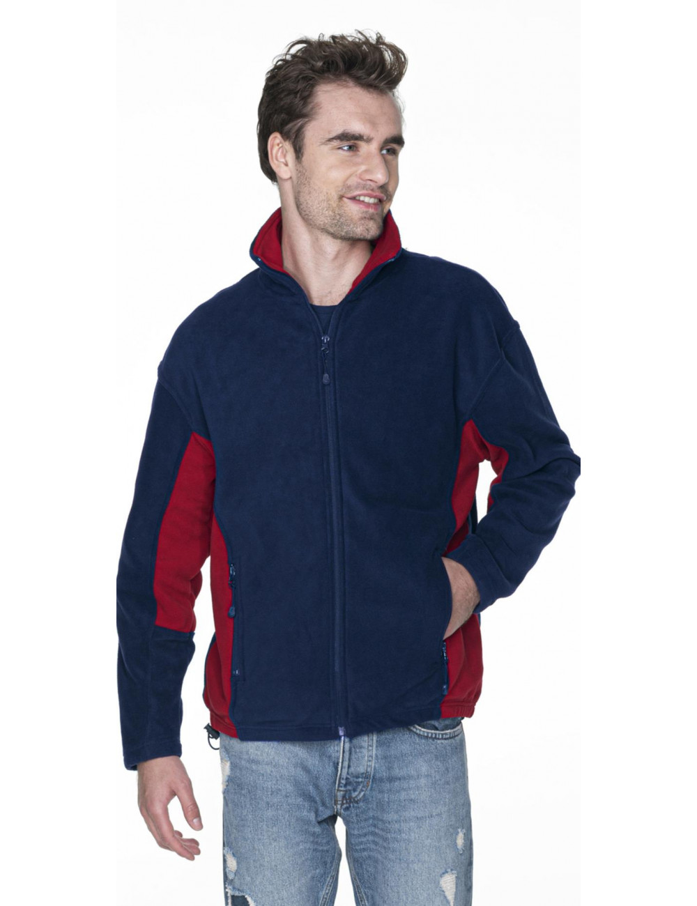 Swing-Sweatshirt für Herren, Marineblau/Dunkelrot, Promostars