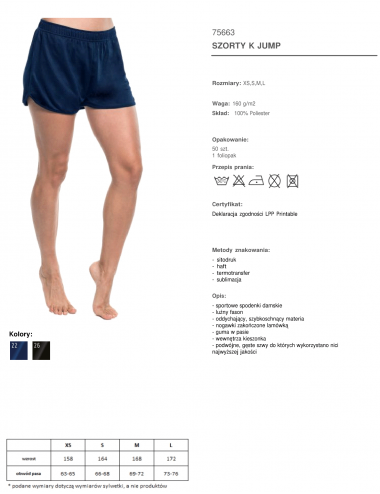 Women`s shorts jump navy Promostars