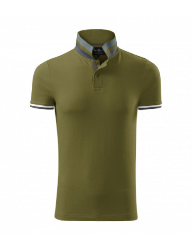 Collar up men`s polo shirt 256 avocado green Adler Malfinipremium