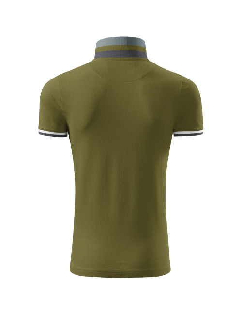 Collar up men`s polo shirt 256 avocado green Adler Malfinipremium