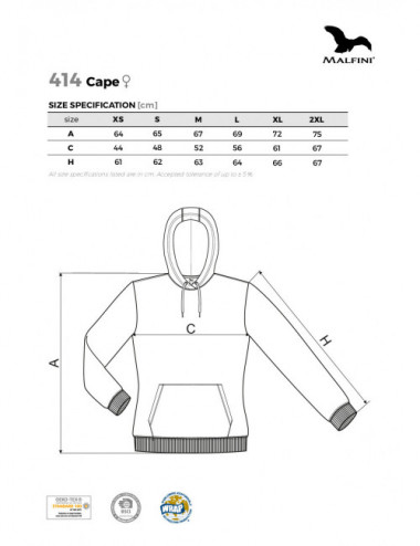 Women`s cape sweatshirt 414 steel Adler Malfini