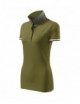 Ladies polo shirt collar up 257 avocado green Adler Malfinipremium