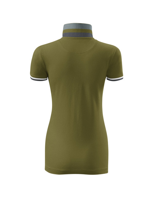 Ladies polo shirt collar up 257 avocado green Adler Malfinipremium