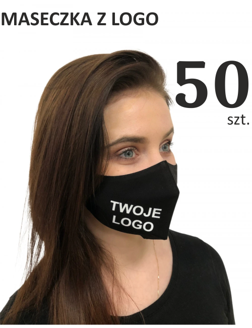 Mask Cotton advertising mask 50 pcs. Profiled with logo, embroidery print