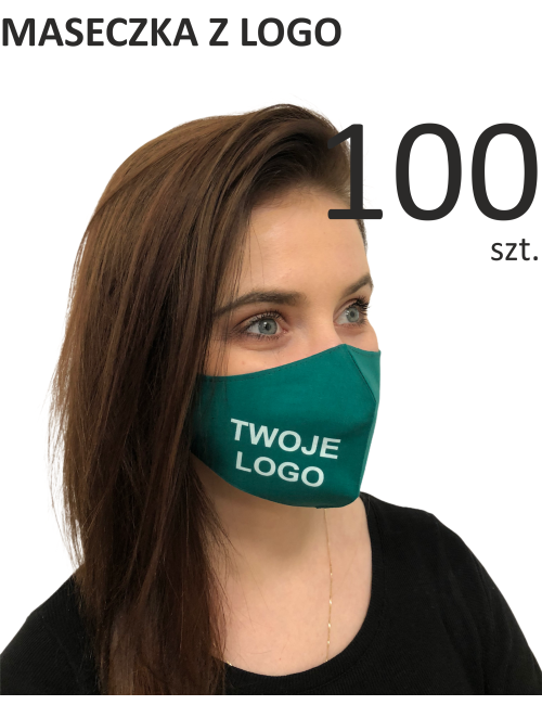 Mask Cotton advertising masks 100 pcs. Profiled with a logo print
